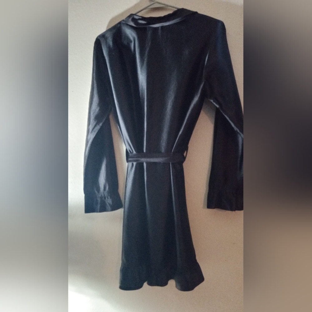 Vintage 60-70s Rue Rodeo Luxury Satiny Frill Ruffle Robe Medium Beautiful - Picture 5 of 7
